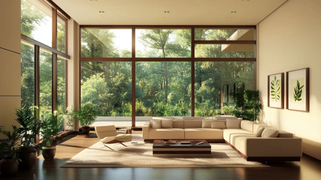 Brązowe okna: jak wkomponować je w nowoczesnym wnętrzu i stylizacji